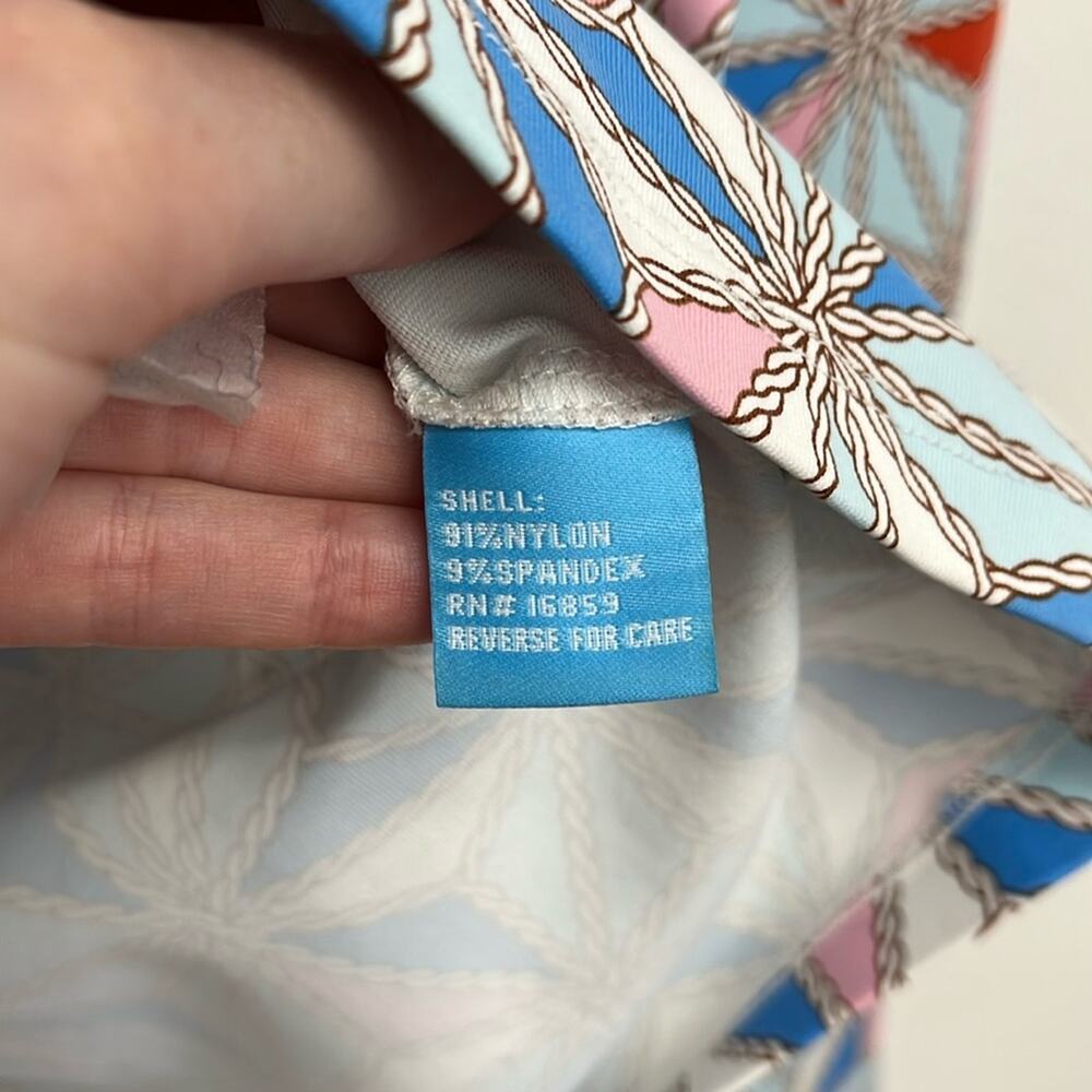 J. McLaughlin Bedford Catalina Cloth Pinwheel Print Quarter Zip Top - Large - Picture 8 of 10